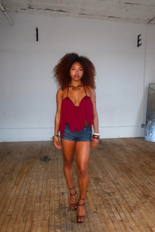 The Raya Top in 'Wine'